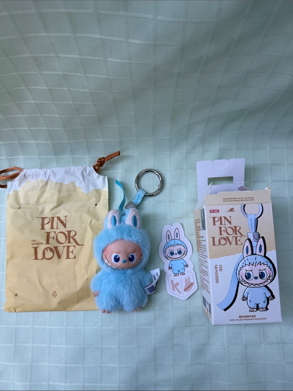 New The Monsters Pop Mart Kasing Blue Plush Keychain